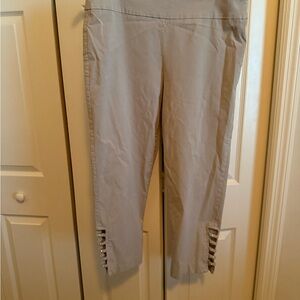 New Beige Cropped Pants with Cutout Hem size m